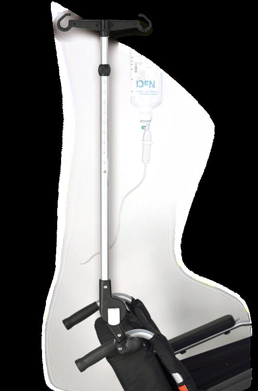 INFUSIONSHALTER.WV20 an nahezu jedem Rollstuhl anzubringensilber matt/ schwarzAlu/ Kunststoff INFUSIONSHALTER.WV25 an nahezu jedem Rollstuhl anzubringensilber matt/ schwarzAlu/ Kunststoff