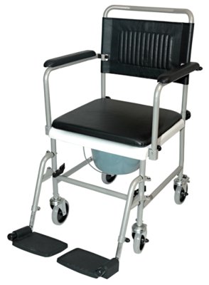 Toilettenrollstuhl TRS 130 chrom-schwarz>>>> Toilettenrollstuhl TRS 130 chrom-schwarz>>>>