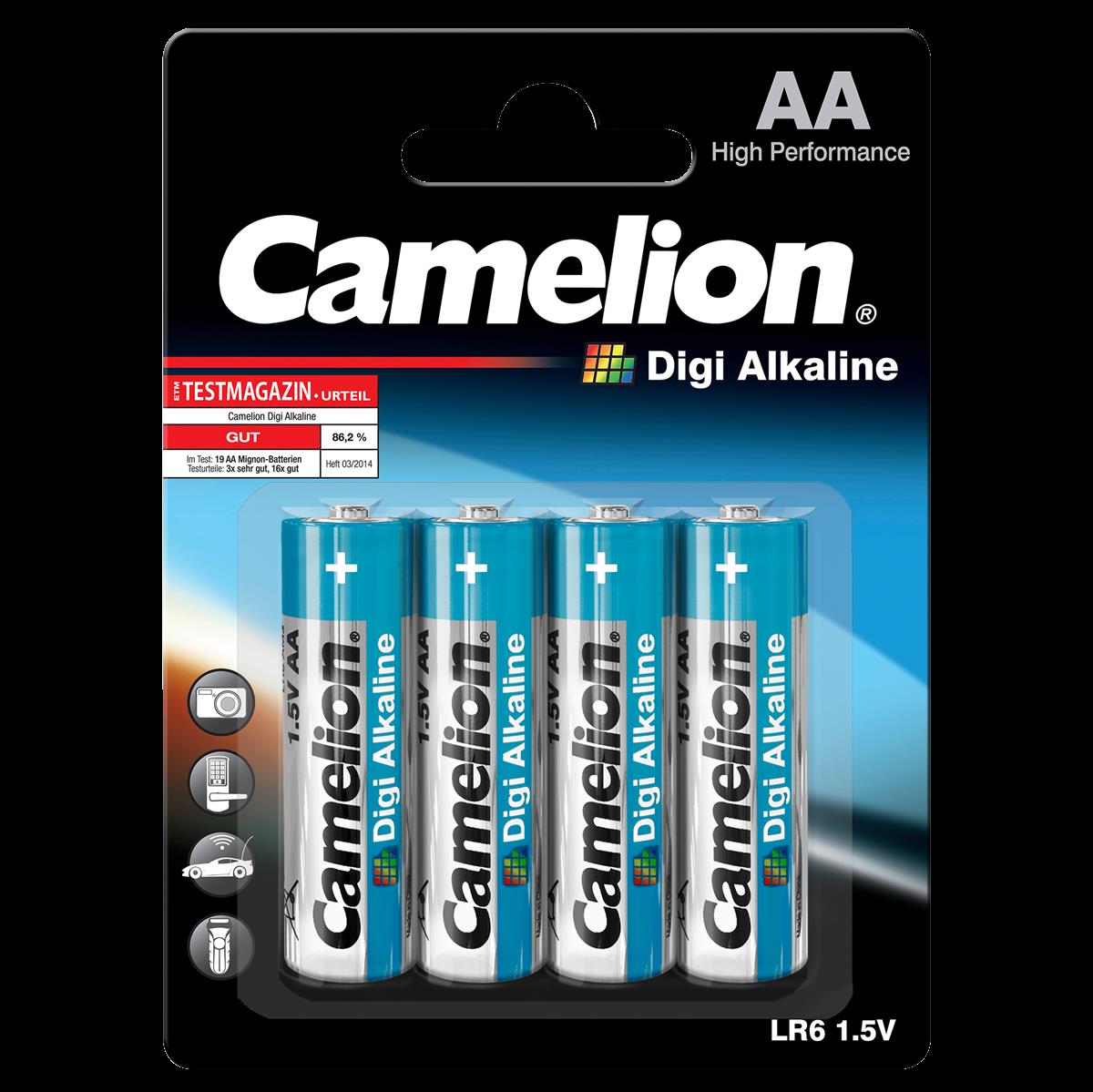 Mignon-Batterie CAMELION ''Digi Alkaline'' 1,5 V, Typ AA/LR6, 4er-Blister