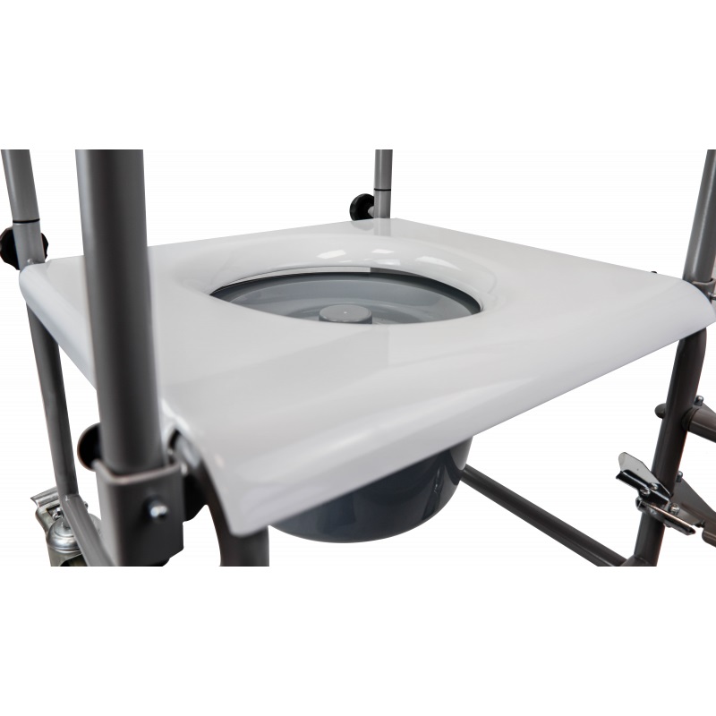 TSF Fahrbarer Toilettenstuhl Rostfrei mit Rückenlehne Neu belastbar bis 130KG TSF Fahrbarer Toilettenstuhl Rostfrei mit Rückenlehne Neu belastbar bis 130KG