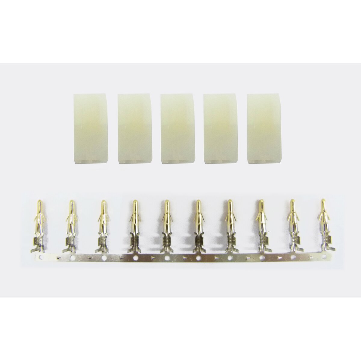 Tam. Stecker VE10 vergoldet weiss