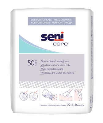 Seni Care Waschhandschuhe unfoliert 225x160mm(VPE: 50 Stück)>>>> Seni Care Waschhandschuhe unfoliert 225x160mm(VPE: 50 Stück)>>>>