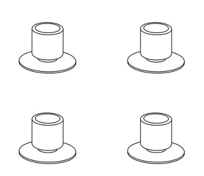 Gummifüße für TOMTAR Duschhocker/-stuhl (VPE: 4)>>>>