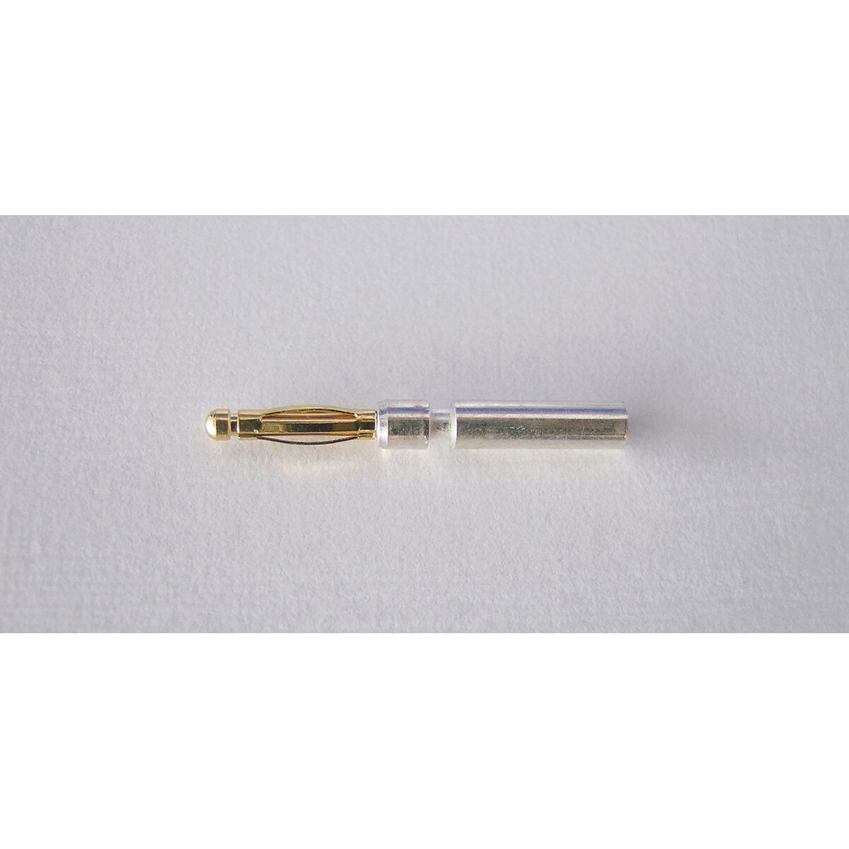 Goldkontakt 2mm einteilig Stecker/Buchse
