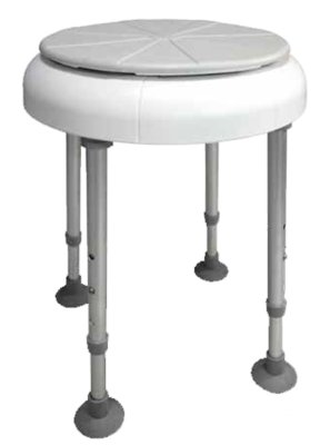 Duschhocker DELPHI TURN mit Drehsitz höhenverstellbar, weiß-grau>>>>