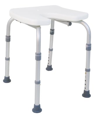 Duschstuhl DH 135 ohne Lehne mit Ausschnitt,weiß>>>>