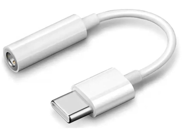 Top 10cm USB-C (m) auf 3,5mm AUX (w) Klinke Audio Buchse Weiß Adapter Weiß 3,5-Millimeter-Klinkenans