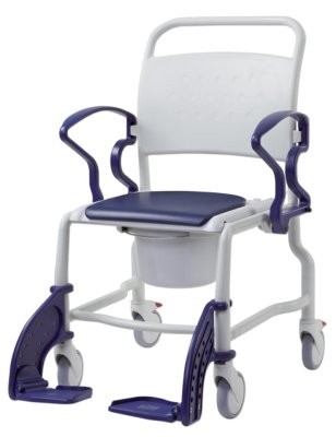 Toiletten-Rollstuhl BOSTON 5",Räder,bis 150Kg,grau/blau,