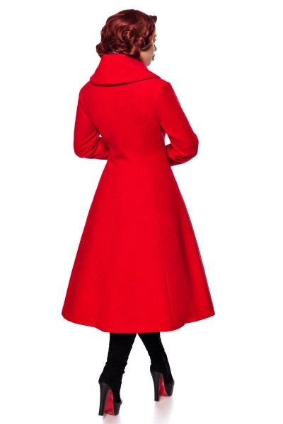 Belsira Premium Wollmantel/Farbe:rot/Größe:XL
