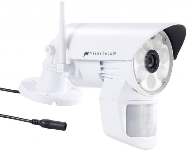 VisorTech Überwachungskamera DSC-720.led weiß mit LED-Licht und PIR-Sensor