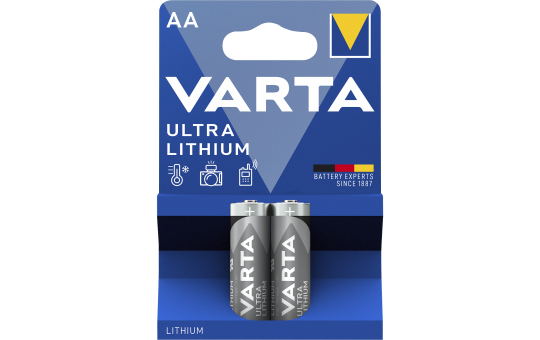 Mignon-Batterie VARTA Professional Lithium, Typ AA/6106, 2er-Blister