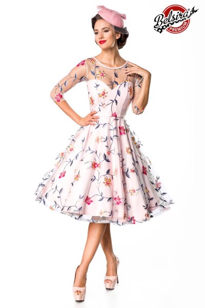 Belsira Premium Blumenkleid/Farbe:rosa/Größe:3XL