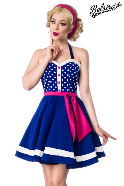 Neckholder Kleid/Farbe:blau/rosa/weiß/Größe:XL