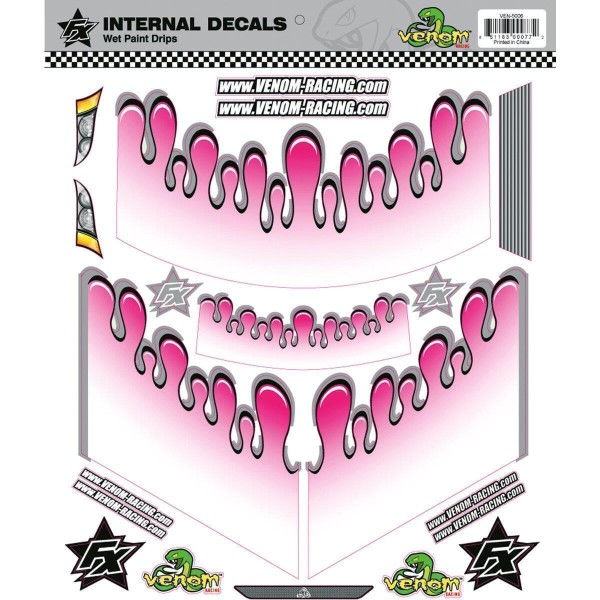 Aufkleber WET PAINT DROPS pink Venom Racing Internal Graphics