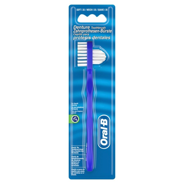 Oral-B 10x Oral-B Prothesenbürste 1 Stück Reinigung für Zahnersatz und Prothese weicher Dual Bürsten