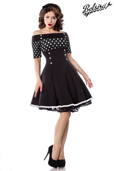 Vintage-Kleid/Farbe:schwarz/weiß/dots/Größe:S