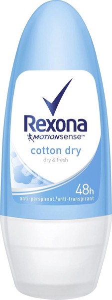 Rexona 20x MotionSense Deo Roll-On Cotton Dry Anti-Transpirant mit 48 Stunden Schutz gegen Körperger