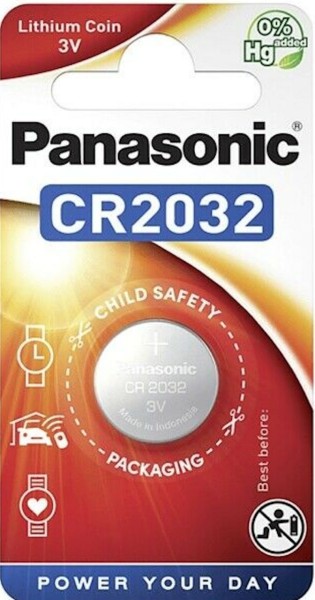Panasonic 12x Lithium 3V Zelle 1er Blister CR2032 IEC C Knopfzelle CR-2032EL/1B