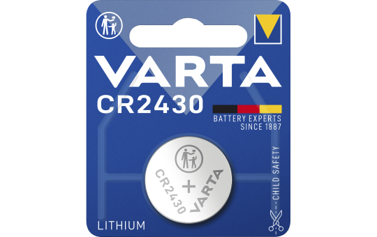 Lithium-Knopfzelle VARTA CR 2430, 280mAh, 3V, 1er-Blister