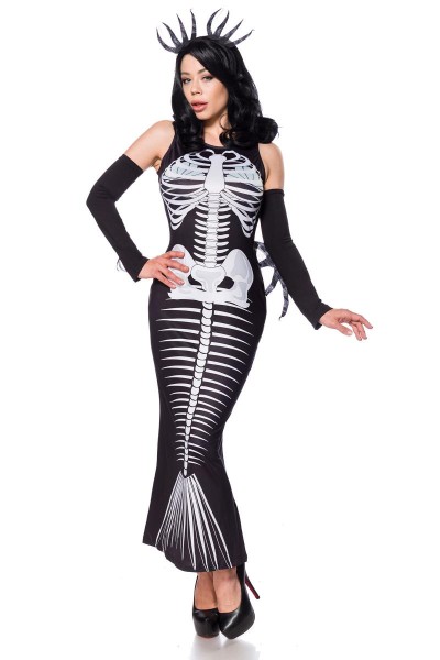 AKTIONSARTIKEL Skelett Meerjungfrau/Farbe:schwarz/grau/weiß/Größe:S
