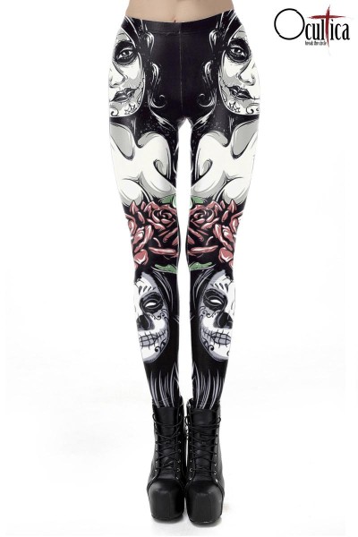 Día de Muertos Leggings/Farbe:schwarz/Größe:L