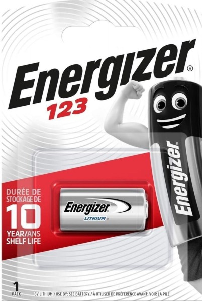 Energizer 60x Fotobatterie CR123 3V Lithium 1er Blister CR123A 123