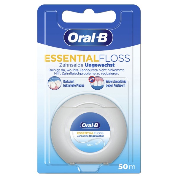 Oral-B 5x Essentialfloss Zahnseide ungewachst 50m