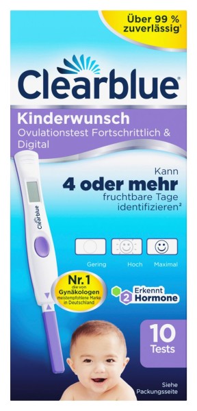 Clearblue 10x Ovulationstest Fortschrittlich und Digital 10er fruchtbare Tage identifizieren Test Te