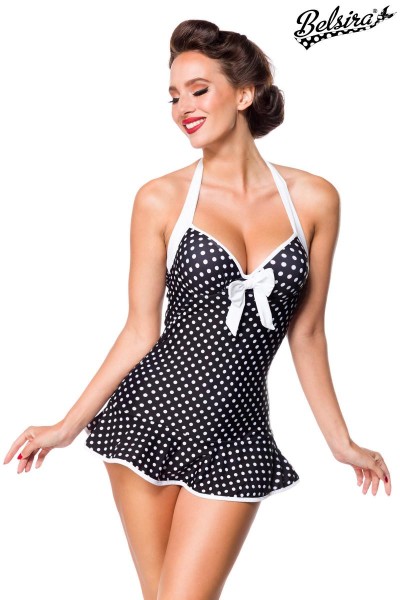 Vintage Swimdress/Farbe:schwarz/weiß/Größe:S