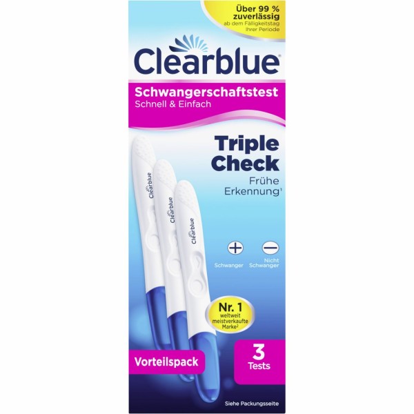 Clearblue Schwangerschaftstest Frühe Erkennung Vorteilspack, Über 99 % zuverlässig, Kit mit 3 Tests