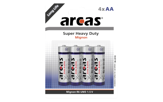 Mignon-Batterie Super Heavy Duty 1,5V, Typ AA/R6, 4er-Pack