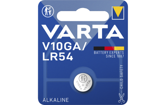 Knopfzelle VARTA AG10,V10GA, 1,5V, Alkaline, 1er-Blister
