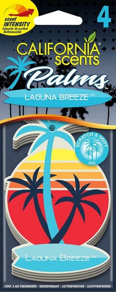 California Scents Lufterfrischer Palm 4er Packung Geruchsorte Laguna Breeze 4 Duftpalmen Air Freshen