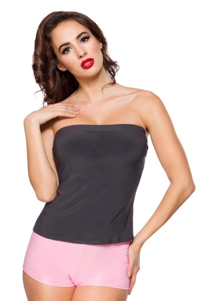 Strapless Top/Farbe:grau/Größe:L