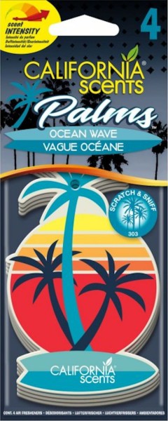 California Scents Lufterfrischer Palm 4er Packung Geruchsorte Ocean Wave 4 Duftpalmen Air Fresheners