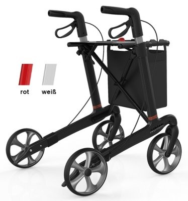 Rollator ATHLON SL Carbon SH62,m.Stockh.u.Tasche mattgrau,