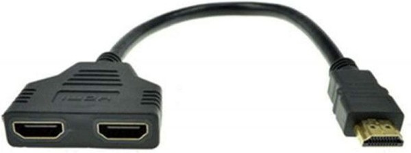 Top 30 cm Splitter 2x HDMI Switch (w) auf 1x HDMI (m) Hub Multi-Monitor Adapter Schwarz SHS-01