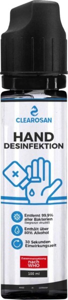 CLEAROSAN Hand Desinfektionsmittel 100ml Flasche - entfernt 99,9% aller Bakterien (bakterizid), Pilz
