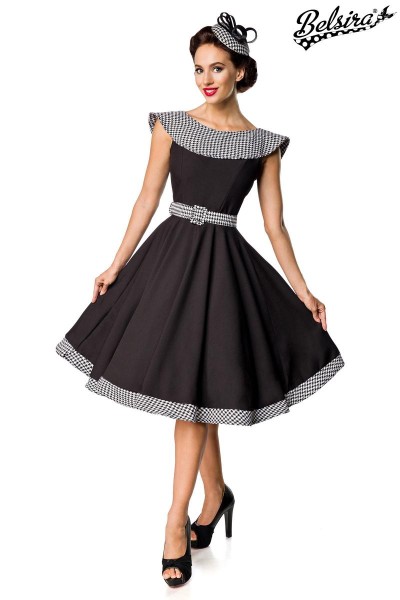 Premium Vintage Swing-Kleid/Farbe:schwarz/weiß/Größe:L
