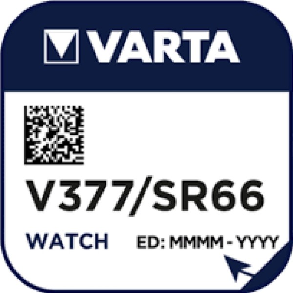 Varta 500x Watch V 377 Uhrenzelle Knopfzelle SR 626 SW V377 Silber-Oxid 24mAh 1,55 V 1er Blister V 3