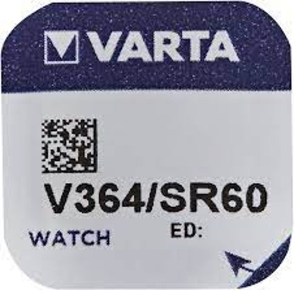 Varta 20x Watch V 364 Uhrenzelle SR621 SW V364 (SR60) Silber-Oxid Knopfzelle 17mAh 1,55 V 1er Bliste